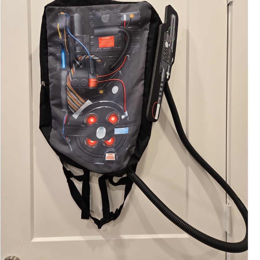 Ghostbusters Proton Pack Backpack Cosplay Costume Bag with Wand Black 2023